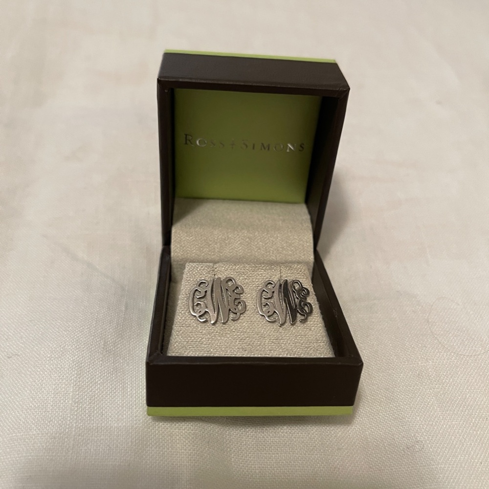 Ross Simons Sterling Silver Small Monogram Earrin… - image 2